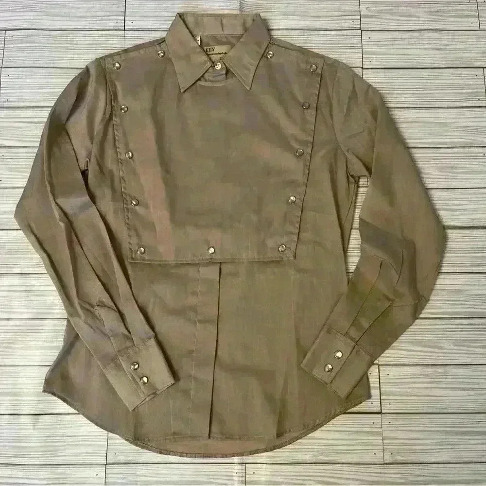 Vintage Ely Championship collection Pearl snap bib shirt